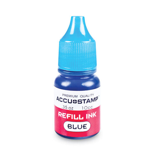 Image of COSCO ACCU-STAMP Gel Ink Refill, 0.35 oz Bottle, Blue