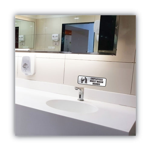 Image of COSCO Brushed Metal Office Sign, Employees Must Wash Hands, 9 X 3, Silver