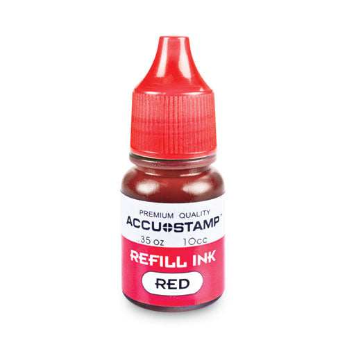 Image of COSCO ACCU-STAMP Gel Ink Refill, 0.35 oz Bottle, Red
