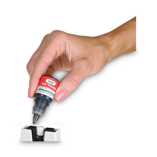 Image of COSCO ACCU-STAMP Gel Ink Refill, 0.35 oz Bottle, Red