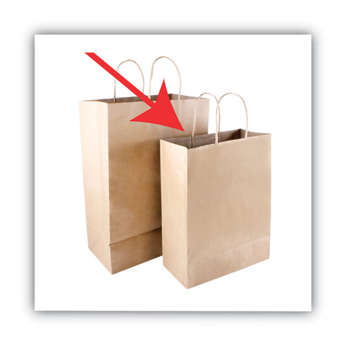 Image of COSCO Premium Shopping Bag, Natural Twisted-Paper Handles, 10" x 4.5" x 13", Brown, 50/Box