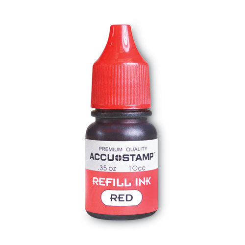 Image of COSCO ACCU-STAMP Gel Ink Refill, 0.35 oz Bottle, Red