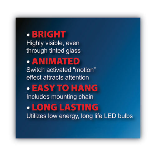 Image of COSCO LED OPEN Sign, 10.5 x 20.13, Red and Blue Graphics