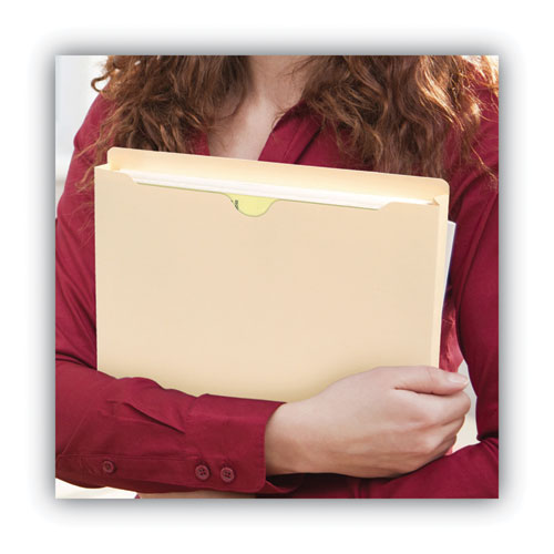 Image of Smead 100% Recycled Top Tab File Jackets, Straight Tab, Legal Size, Manila, 50/box