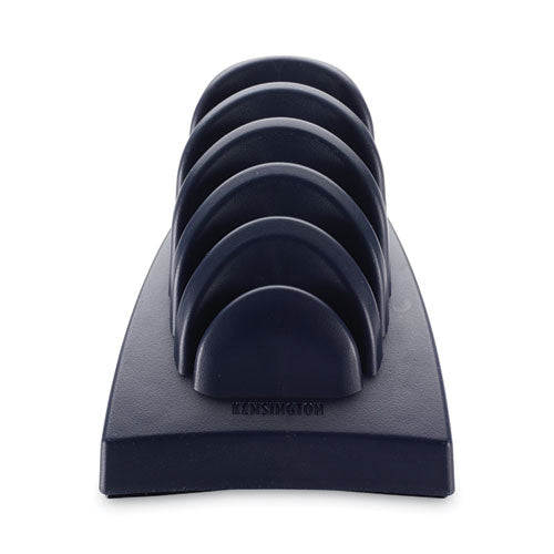 Image of Kensington® Insight Priority Puck Five-Slot Desktop Copyholder, Plastic, Blue