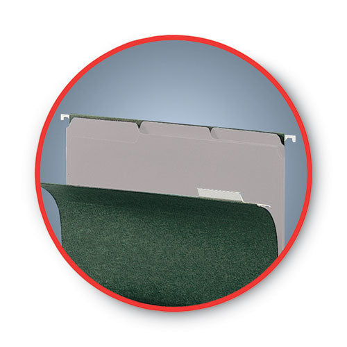 Image of Smead Interior File Folders, 1/3-Cut Tabs: Assorted, Letter Size, 0.75" Expansion, Gray, 100/Box