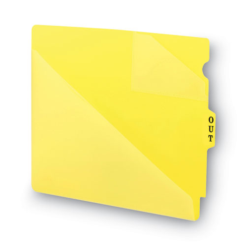 Image of Smead End Tab Poly Out Guides, Two-Pocket Style, 1/3-Cut End Tab, Out, 8.5 X 11, Yellow, 50/box