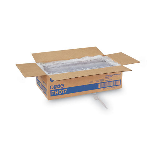 Image of Dixie® Plastic Cutlery, Heavyweight Fork, Clear, 1,000/Carton