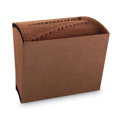 Image of Smead TUFF Expanding Open-Top Stadium File, 31 Sections, 1/31-Cut Tabs, Letter Size, Redrope
