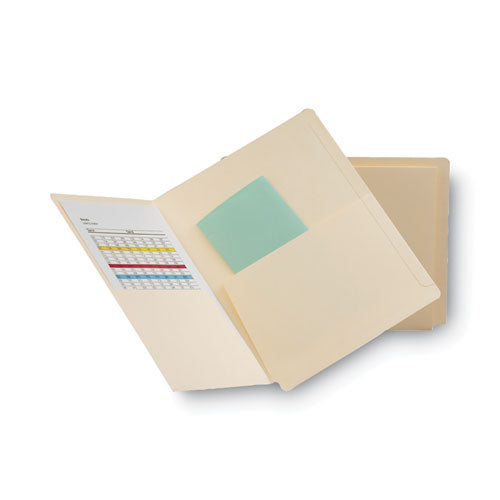 Image of Smead Heavyweight Manila End Tab Pocket Folders, Interior Front/Back Panel Pockets, Straight Tabs, Letter Size, 11pt Manila, 25/Box
