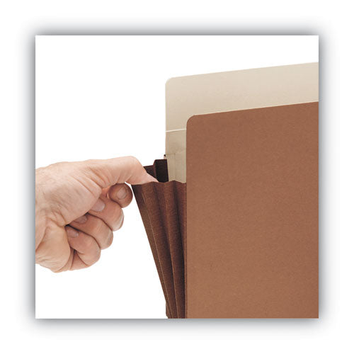 Image of Smead Redrope Drop-Front File Pockets with Fully Lined Gussets, 3.5" Expansion, Letter Size, Redrope, 10/Box
