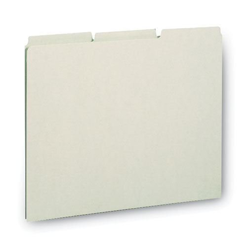 Image of Smead Recycled Blank Top Tab File Guides, 1/3-Cut Top Tab, Blank, 8.5 X 11, Green, 100/box