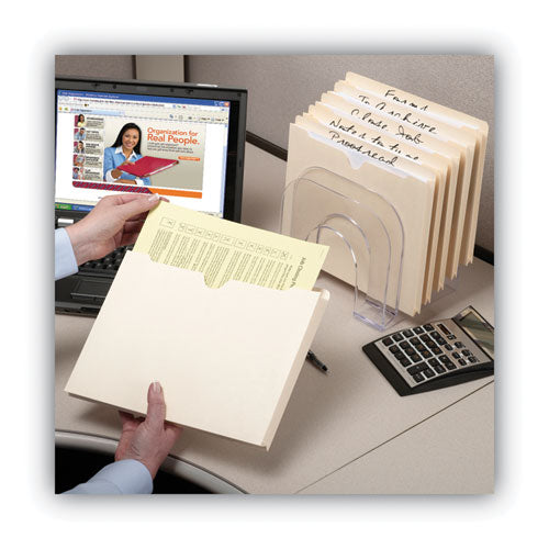 Image of Smead 100% Recycled Top Tab File Jackets, Straight Tab, Legal Size, Manila, 50/box