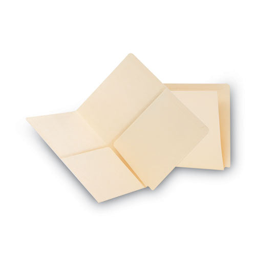 Image of Smead Heavyweight Manila End Tab Pocket Folders, Interior Front/Back Panel Pockets, Straight Tabs, Letter Size, 11pt Manila, 25/Box