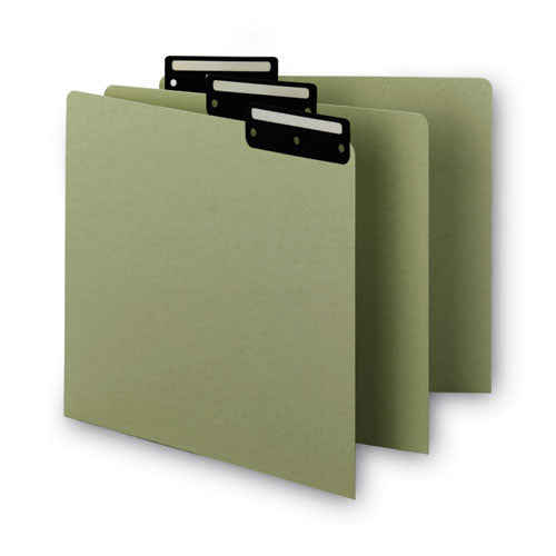 Image of Smead Recycled Blank Top Tab File Guides, 1/3-Cut Top Tab, Blank, 8.5 X 11, Green, 50/box