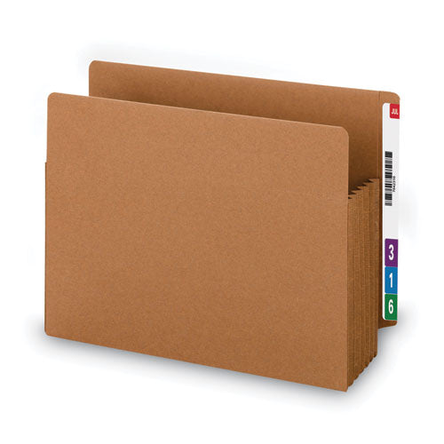 Image of Smead Heavy-Duty Redrope End Tab Tuff Pockets, 5.25" Expansion, Letter Size, Redrope, 10/box