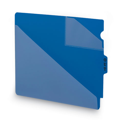 Image of Smead End Tab Poly Out Guides, Two-Pocket Style, 1/3-Cut End Tab, Out, 8.5 X 11, Blue, 50/box