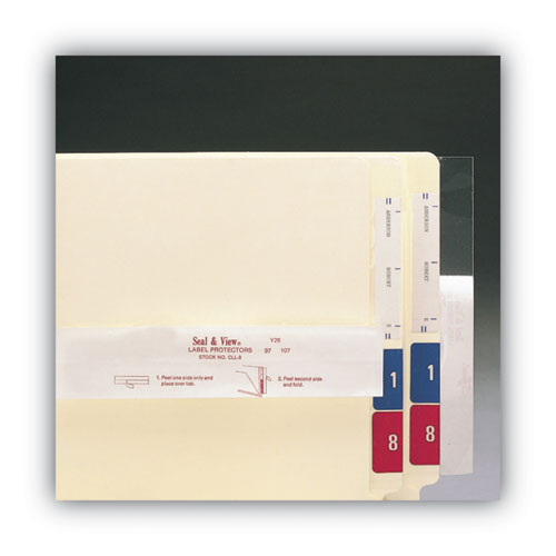 Image of Smead Seal and View File Folder Label Protector, Clear Laminate, 8 x 1.69, 100/Pack