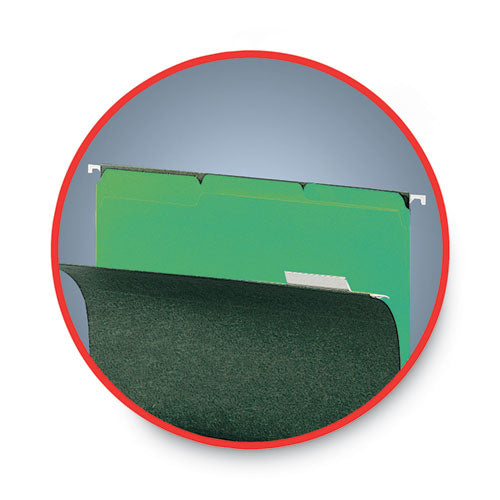 Image of Smead Interior File Folders, 1/3-Cut Tabs: Assorted, Letter Size, 0.75" Expansion, Green, 100/Box
