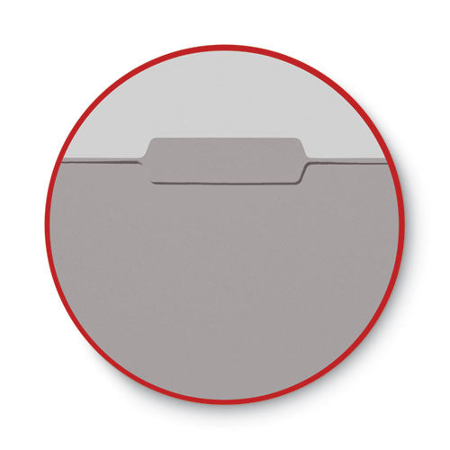 Image of Smead Interior File Folders, 1/3-Cut Tabs: Assorted, Letter Size, 0.75" Expansion, Gray, 100/Box