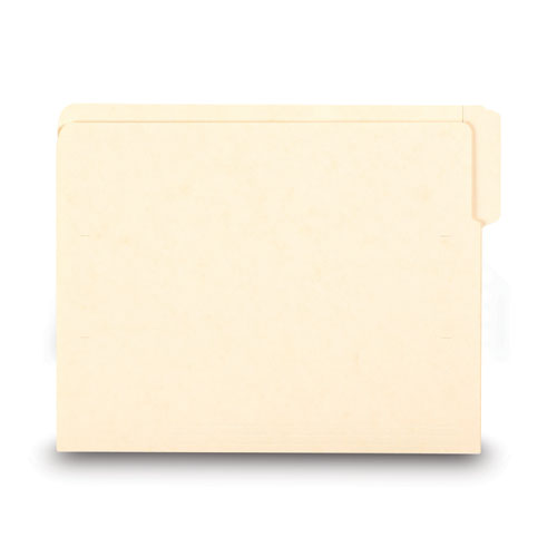 Image of Smead Heavyweight Manila End Tab Folders, 9" High Front, 1/3-Cut Tabs: Assorted, Letter, 0.75" Expansion, Manila, 100/Box