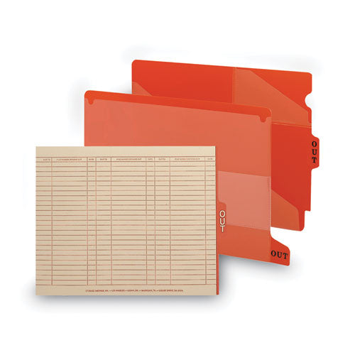 Image of Smead End Tab Poly Out Guides, Two-Pocket Style, 1/3-Cut End Tab, Out, 8.5 X 11, Red, 50/box
