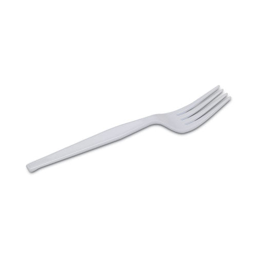 Image of Dixie® Plastic Cutlery, Heavyweight Fork, White, 100/Box