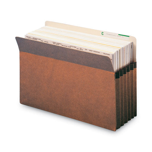 Image of Smead Redrope Drop Front File Pockets, 5.25" Expansion, Legal Size, Redrope, 10/box
