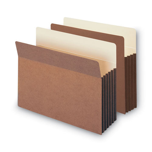Image of Smead Redrope Drop-Front File Pockets with Fully Lined Gussets, 3.5" Expansion, Letter Size, Redrope, 10/Box