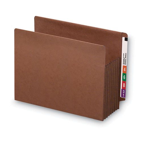 Image of Smead Heavy-Duty Redrope End Tab Tuff Pockets, 7" Expansion, Letter Size, Redrope, 5/box