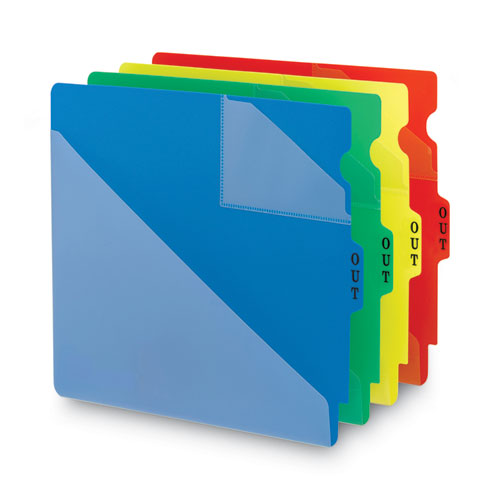 Image of Smead End Tab Poly Out Guides, Two-Pocket Style, 1/3-Cut End Tab, Out, 8.5 X 11, Red, 50/box