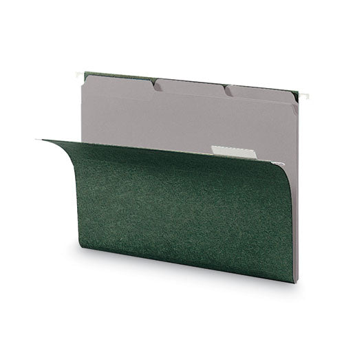 Image of Smead Interior File Folders, 1/3-Cut Tabs: Assorted, Letter Size, 0.75" Expansion, Gray, 100/Box