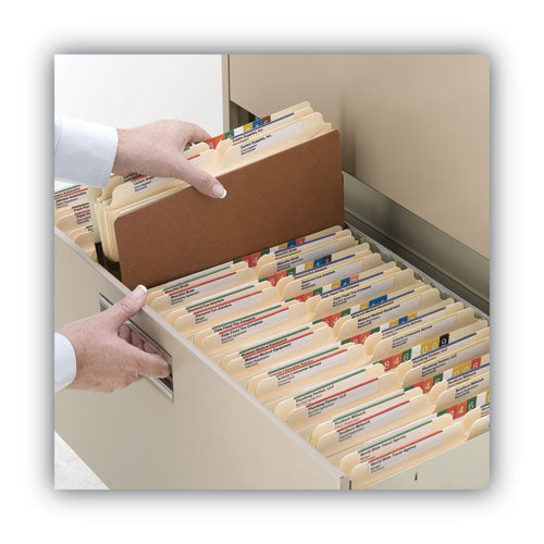 Image of Smead Redrope Drop-Front File Pockets with Fully Lined Gussets, 3.5" Expansion, Letter Size, Redrope, 10/Box