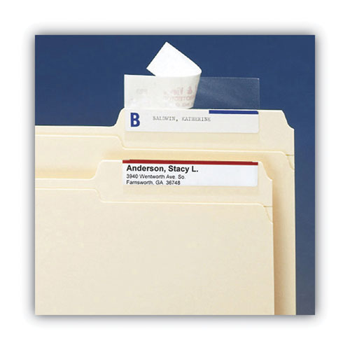 Image of Smead Seal and View File Folder Label Protector, Clear Laminate, 3.5 x 1.69, 100/Pack