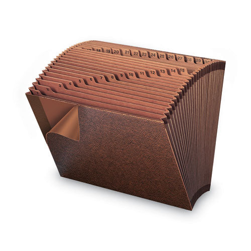 Image of Smead TUFF Expanding Open-Top Stadium File, 31 Sections, 1/31-Cut Tabs, Letter Size, Redrope