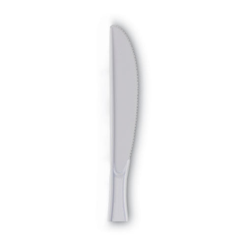 Image of Dixie® Plastic Cutlery, Heavy Mediumweight Knife, White, 1,000/Carton