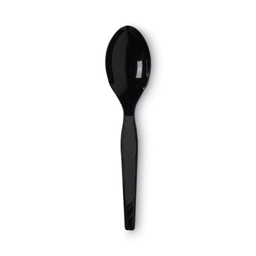 Image of Dixie® Plastic Cutlery, Heavy Mediumweight Spoon, Black, 1,000/Carton