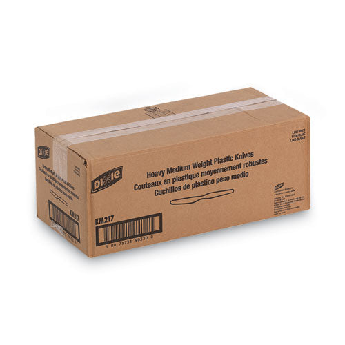 Image of Dixie® Plastic Cutlery, Heavy Mediumweight Knife, White, 1,000/Carton