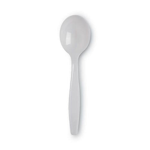 Image of Dixie® Plastic Cutlery, Heavyweight Soup Spoon, White, 100/Box