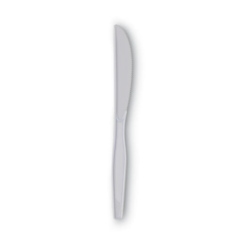 Image of Dixie® Plastic Cutlery, Heavy Mediumweight Knife, White, 1,000/Carton