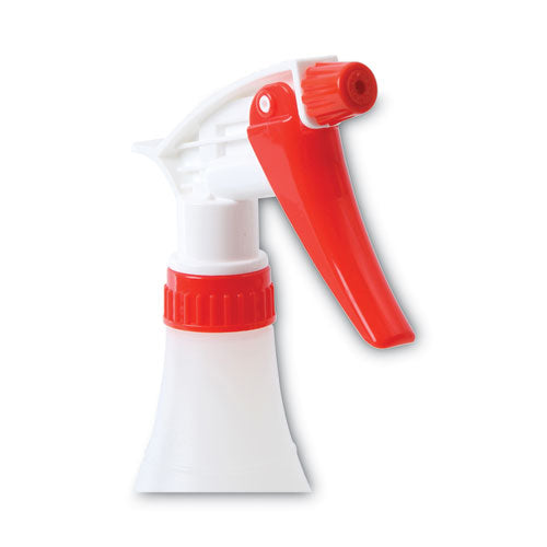 Image of Boardwalk® General Purpose Plastic Bottle with Trigger Spray, 32 oz, Clear/Red, 3/Pack
