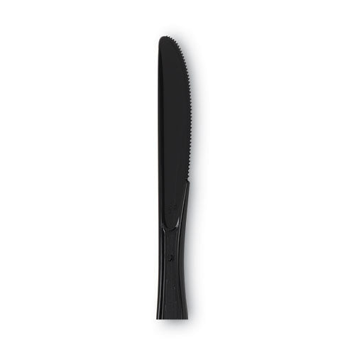 Image of Dixie® Individually Wrapped Heavyweight Knives, Plastic, Black, 1,000/Carton