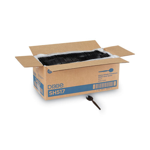 Image of Dixie® Plastic Cutlery, Heavyweight Soup Spoon, Black, 1,000/Carton