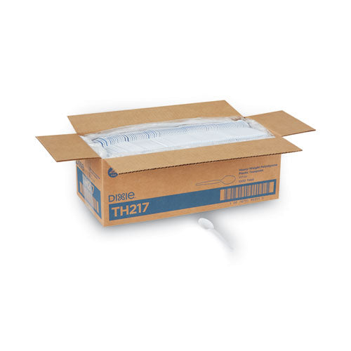 Image of Dixie® Plastic Cutlery, Heavyweight Spoon, White, 1,000/Carton