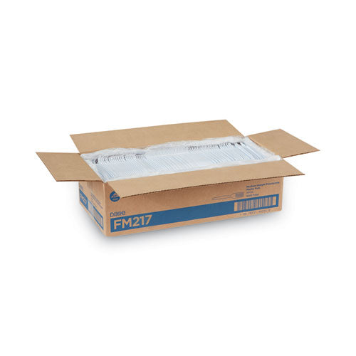 Image of Dixie® Plastic Cutlery, Heavy Mediumweight Fork, White, 1,000/Carton