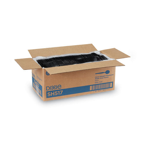 Image of Dixie® Plastic Cutlery, Heavyweight Soup Spoon, Black, 1,000/Carton