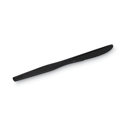 Image of Dixie® Individually Wrapped Heavyweight Knives, Plastic, Black, 1,000/Carton