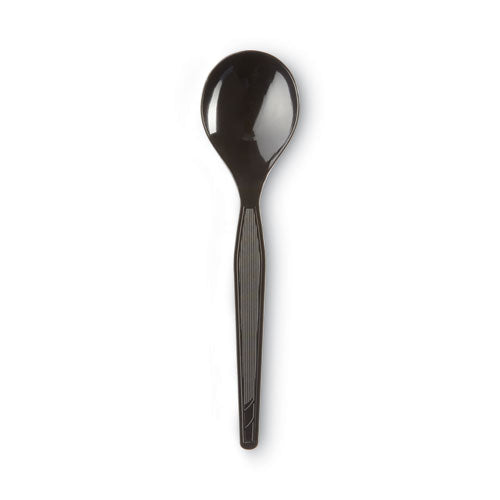 Image of Dixie® Plastic Cutlery, Heavyweight Soup Spoon, Black, 1,000/Carton