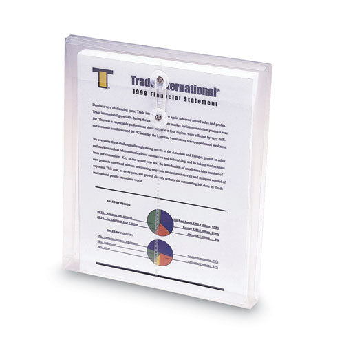 Image of Smead Poly String and Button Interoffice Envelopes, Open-End (Vertical), 9.75 x 11.63, Clear, 5/Pack