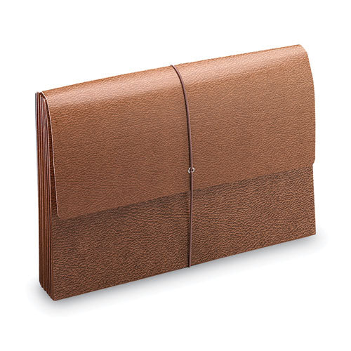 Image of Smead Classic Expanding Wallets with Tear-Resistant Gussets, 3.5" Expansion, 1 Section, Elastic Cord Closure, Legal Size, Redrope